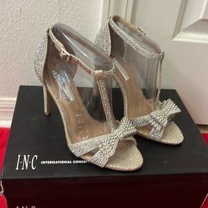 INC bow studded heels